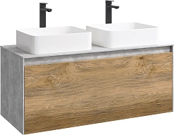 Aqwella Комплект мебели Mobi 120 бетон светлый/дуб балтийский – фотография-6